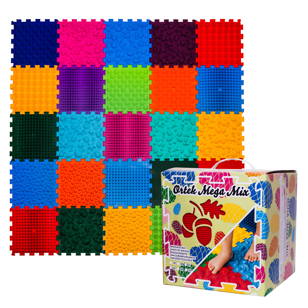 Puzzle Mix 25 elemből álló ortopédiai masszázs szőnyeg